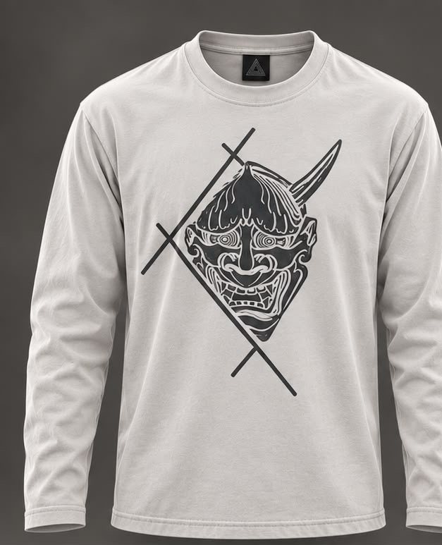 Longsleeve Hannya – Bone, Vorderseite