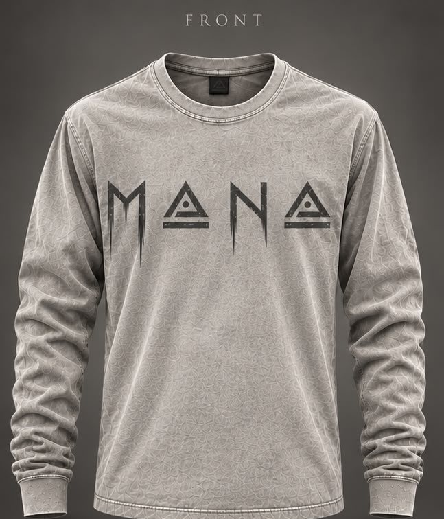 Longsleeve MANA Schriftzug · Sonne & Schneeflocke, Vorderseite